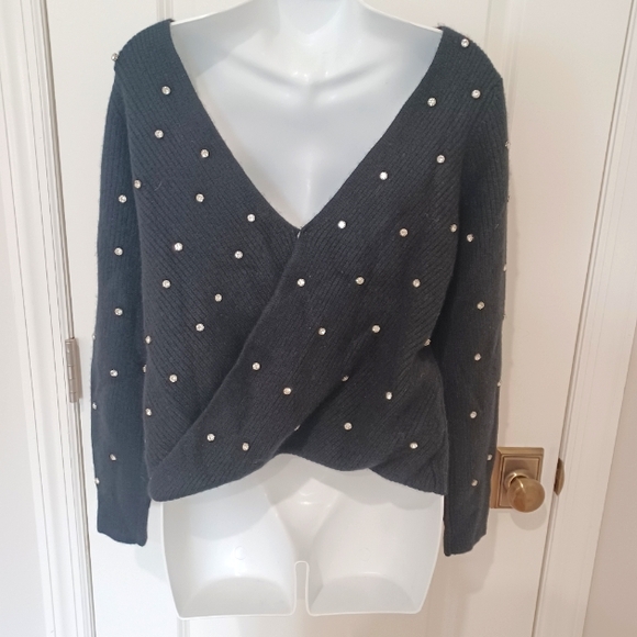 The Cashmere Project Black crystal embellished sweater. M - Picture 2 of 5